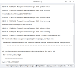 Abbildung 15: Inkonsistenzen in Persepolis Download Manager lokalisieren Sie mithilfe einer Log-Datei.