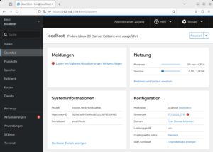Abbildung 1: Die Administration des Fedora-Servers erfolgt &uuml;ber die Webanwendung Cockpit.