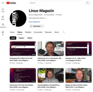 Abbildung 1: Der Youtube-Channel des Linux-Magazins.