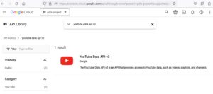Abbildung 2: Zum Auslesen von Daten schalten Sie die Youtube-v3-API an.
