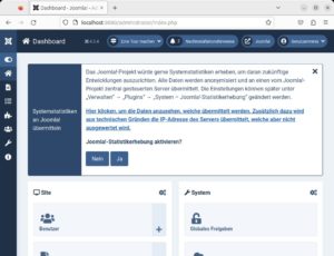 Abbildung 8: Joomla nutzt das Opt-in-Verfahren: Solange der Seitenbetreiber den Versand nicht akzeptiert, sendet das CMS keine Telemetriedaten.