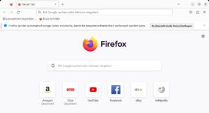 Abbildung 9: Firefox nutzt das Opt-out-Verfahren, weist aber seine Nutzer beim ersten Start darauf hin und bietet aktiv einen Sprung zu den passenden Einstellungen an.