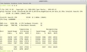 Abbildung 7: 7-Zip kann die Leistung einer CPU beim Packen und Entpacken von Archiven messen.