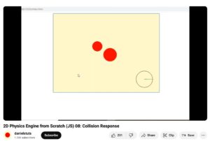 Abbildung 1: Auf Youtube erkl&auml;rt <span class="ui-element">danielstuts</span> die Verfahren zum elastischen Sto&szlig; im Videospiel. Quelle: <I>danielstuts<I> / Youtube