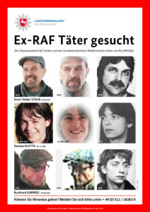 Abbildung 2: Fahndungsplakat mit Fotos von Daniela Klette. Quelle: LKA Niedersachsen