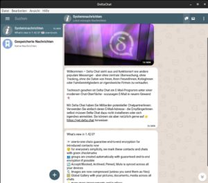 Abbildung 4: Delta Chat besitzt eine moderne Oberfläche, die an ein Blog erinnert.