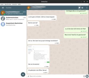 Abbildung 5: Delta Chat zeigt Anhänge wie Bilder im Chat-Verlauf in einer verkleinerten Vorschau an.