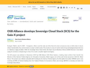 Abbildung 2: Die Open Source Business Alliance spielte eine wichtige Rolle bei SCS.