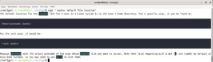 Abbildung 2: Hier hilft ShellGPT bei der Suche nach dem Standardpfad der Datei ».bashrc«.