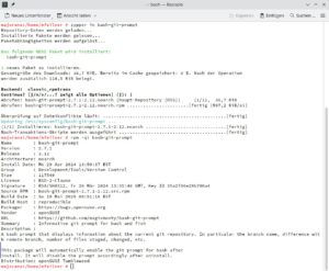 Abbildung 1: Unter OpenSuse Tumbleweed kommt mit einem simplen Befehl der Bash-git-prompt 2.7.1 von 2020 auf die Platte.