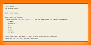 Abbildung 3: Ein Git-Repository mit einzelnen neuen Dateien und Ordnern.