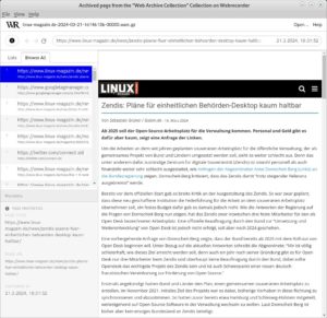 Abbildung 4: Webrecorder-Player verfügt über einen eigenen kleinen Browser.