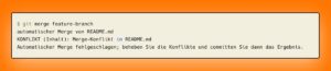 Abbildung 10: Git zeigt einen Merge-Konflikt an.
