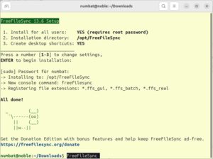 Abbildung 1: In nahezu jedem Linux-System lässt sich FreeFileSync in der Kommandozeile flott installieren.