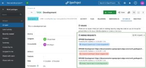 Abbildung 2: Eine eigene Registerkarte zeigt die Funktionen der Gitlab-Integration in Open Project.