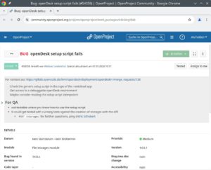 Abbildung 3: Die Integration geht in beide Richtungen: In Open Project kann der Verantwortliche jetzt jederzeit nachvollziehen, was im Git-Repository vor sich geht.