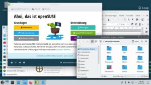 Abbildung 1: Bei OpenSuse Leap&nbsp;15.6 haben Sie die Wahl zwischen Gnome&nbsp;45, XFCE&nbsp;4.18 und dem hier gezeigten KDE Plasma&nbsp;5.27.11 LTS.
