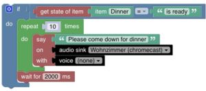 Abbildung 1: Automatisierungen lassen sich in OpenHAB auch über den Editor Blockly einrichten, mit dem schon Schüler das Programmieren üben.