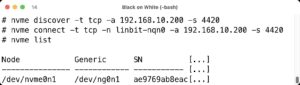 Abbildung 4: Proxmox bietet bereits Unterstützung für NVMe-oF, zumindest lassen sich entfernte Storage-Laufwerke lokal einbinden und nutzen.