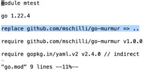 Abbildung 10: Die Direktive &raquo;replace&laquo; ersetzt die Github-Referenz testweise.