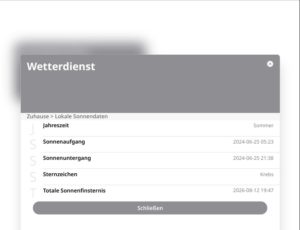 Abbildung 11: Geöffnete Karte der Wetterberichtsanwendung.