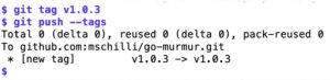 Abbildung 11: Ins Repo hochgeladene Tags bestimmen das Release.