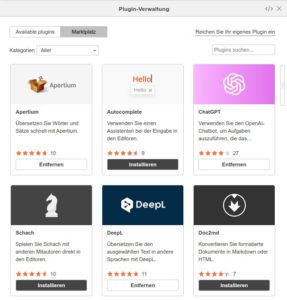 Abbildung 9: Mithilfe eines optisch ansprechend gestalteten App Stores erweitern Sie OnlyOffice Desktop Editors.