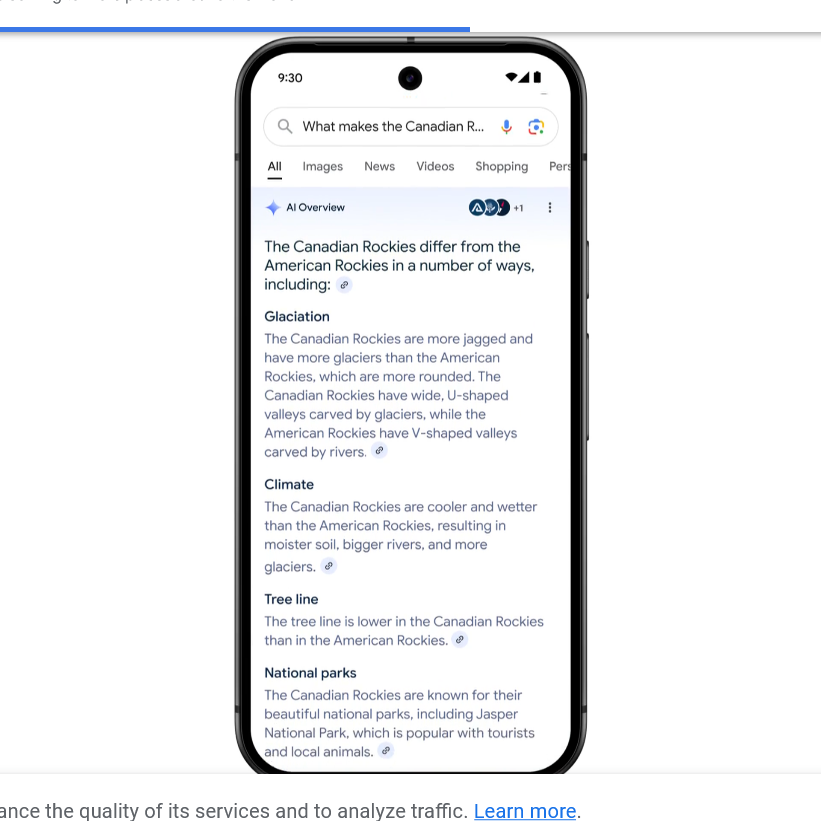 Google führt seine von einer KI erzeugte Übersicht der Suchergebnisse in mehr als hundert Ländern ein. Quelle: Google