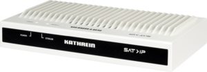 Abbildung 3: Der Kathrein EXIP&nbsp;418 wandelt DVB-S2-Signale in SAT-over-IP-Pakete um. Er unterst&uuml;tzt Signale nach Unicable-II-Standard, l&auml;sst das Multischalter-Protokoll DiSeqC jedoch aus. Bei reinen Unicable-Setups kommt dieses aber ohnehin nur indirekt zur Verwendung.