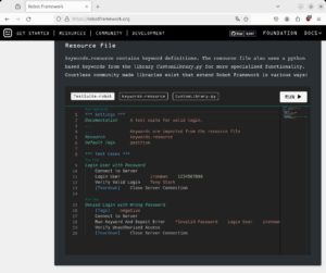 Abbildung 4: Das Robot Framework verlangt die Testf&auml;lle in Form von Skripten, wobei sich einige Beispiele direkt auf der Projektwebseite ausprobieren lassen.