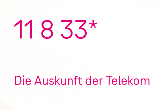 Die Telekom Deutschland hat ihren Auskunftsdienst zum 01.12.2024 eingestellt. Quelle: Telekom