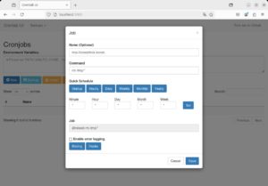 Abbildung 2: Mit Crontab-ui konfigurieren Sie Cron bequem im Browser.