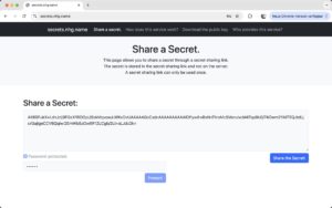 Abbildung 2: Die Shared-Secrets-Suite nimmt ein Geheimnis entgegen und verschlüsselt es auf Wunsch mit einem Passwort.