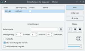 Abbildung 6: Die Oberfläche von Ktimer ist selbsterklärend.