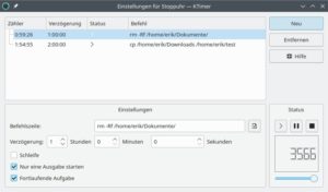 Abbildung 7: Jobs werden auch in Ktimer unabhängig voneinander ausgeführt.