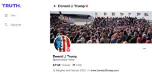 Abbildung 1: Auf seiner Plattform Truth Social wetterte Trump gegen Google. Quelle: Truth Social