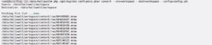 Abbildung 4: Das Migrationsskript »migrate-confluence.phar« wandelt das Format der Daten um.