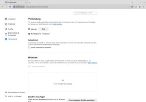 Abbildung 12: Der Tor-Browser gestattet auch die manuelle Konfiguration des Zugangs zum Tor-Netzwerk.