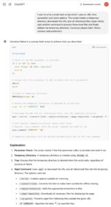 Abbildung 1: ChatGPT produziert ein Wget-Script.