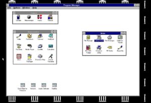 Abbildung 3: Carina hat aufgrund ihres Alter nie Windows 3.11 benutzt und sich die Sache vom Internet Archive emulieren lassen. Das Attribut "hirnerweichend" trifft es ihrer Ansicht nach recht gut.