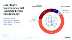 Viele deutsche Unternehmen tun sich noch schwer mit dem Einsatz von Künstlicher Intelligenz, Quelle: Bitkom
