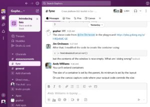 Abbildung 1: Slack im Webbrowser nutzt Websockets zur Kommunikation in Echtzeit.