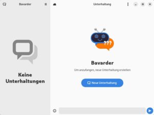 Abbildung 5: Auch das Programmfenster von Bavarder ist sehr übersichtlich gestaltet.