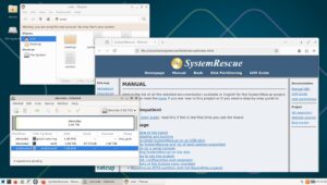 Abbildung 2: In SystemRescue steckt auch ein Browser, mit dem Sie im Internet nach Infos suchen k&ouml;nnen.
