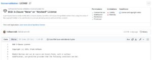 Abbildung 2: Eine automatisch generierte Lizenz bei Github.
