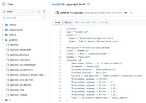 Abbildung 4: So sehen die Lizenzangaben bei der Bibliothek Matplotlib aus.