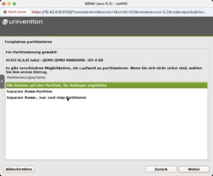 Abbildung 4: Hinter den Kulissen fußt die Installationsroutine von UCS 5.2 auf dem Debian-Installer von Debian GNU/Linux 12 alias Bookworm, wenngleich mit Univention Branding.
