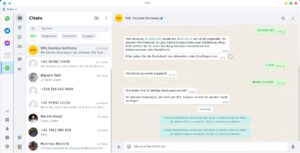 Abbildung 5: Franz sorgt für Kommunikation – das Meta-Werkzeug vereint unter einer einheitlichen Oberfläche die Web-Schnittstellen von Diensten wie Whatsapp-Business.