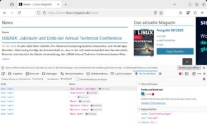 Abbildung 2: Mittlerweile enthalten alle großen Browser Werkzeuge, die eine Website auf ihre Barrierefreiheit prüfen. Hier moniert Firefox problematische Kontraste.