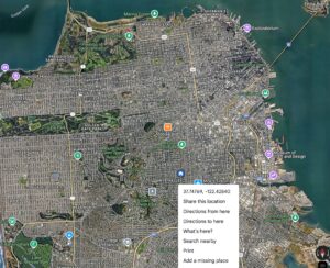 Abbildung 6: Startkoordinaten wie hier Mike Schillis Wohnung in San Francisco liefert Google Maps.